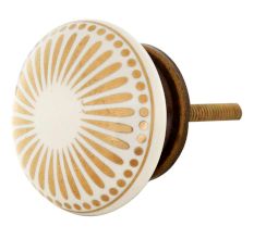 Golden Wheel Flat  Ceramic Dresser Knobs